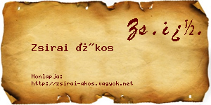 Zsirai Ákos névjegykártya